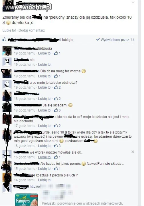 Takie tam zbieranie na pieluchy.