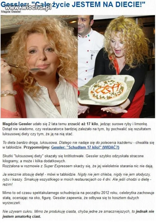 Gesslerowa na diecie?