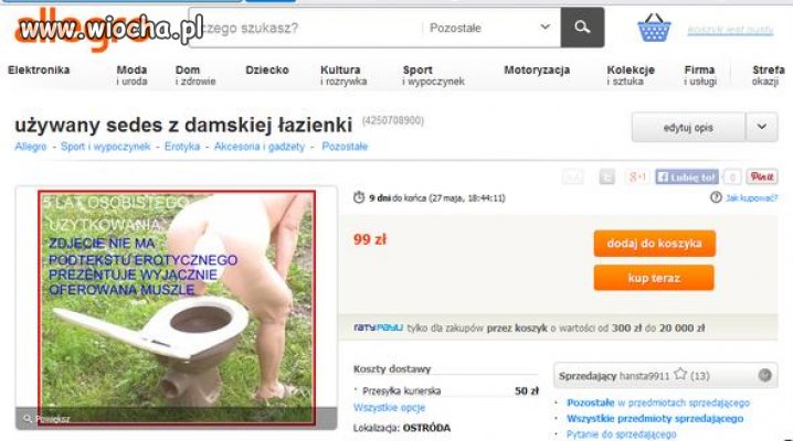 Ludzie ludzie zwariowałem... Sedes sprzedam razem 