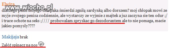 Jak coś śmierdzi, trzeba... psiknąć antyperspirantem