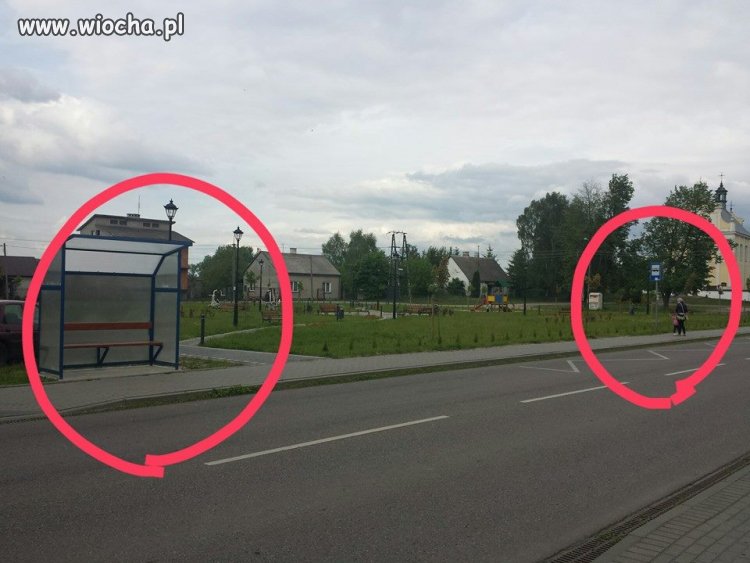 Odległość przystanku od wiatki..50m