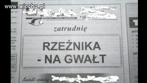 Ogłoszenie dla odważnych