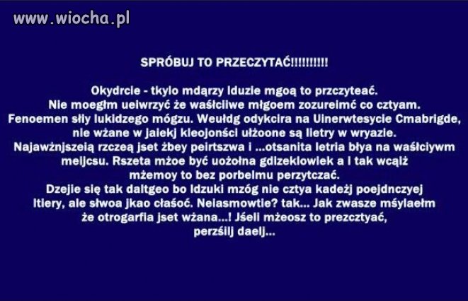 Tylko mądrzy ludzie mogą to przeczytać