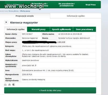 Takie ogłoszenia w urzędzie pracy