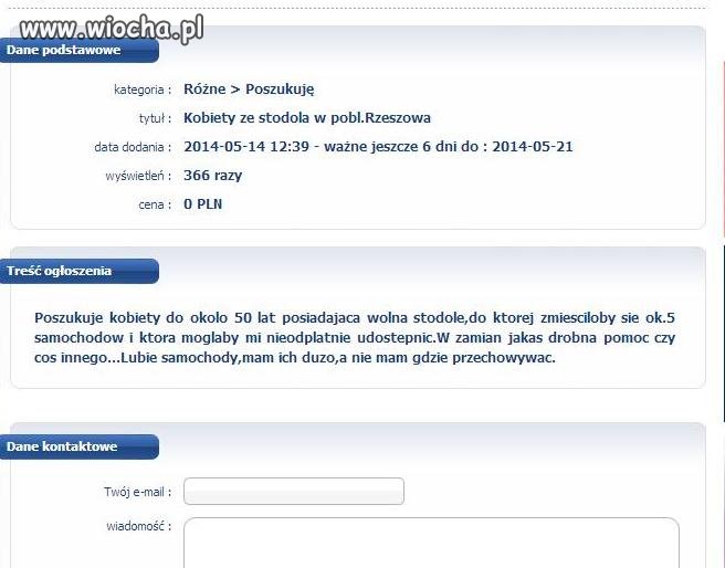 Poszukuję kobiety...