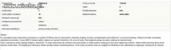 Sprzedam mieszkanie z lokatorem