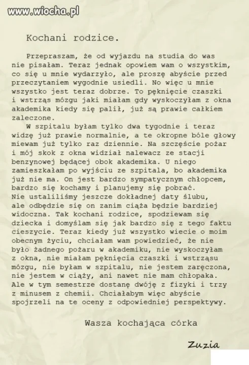 List Córki 