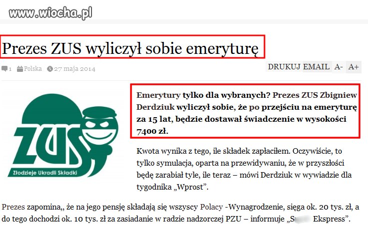 Emerytury dla wybranych !