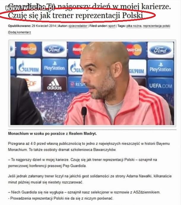 Czuje się jak trener reprezentacji polski