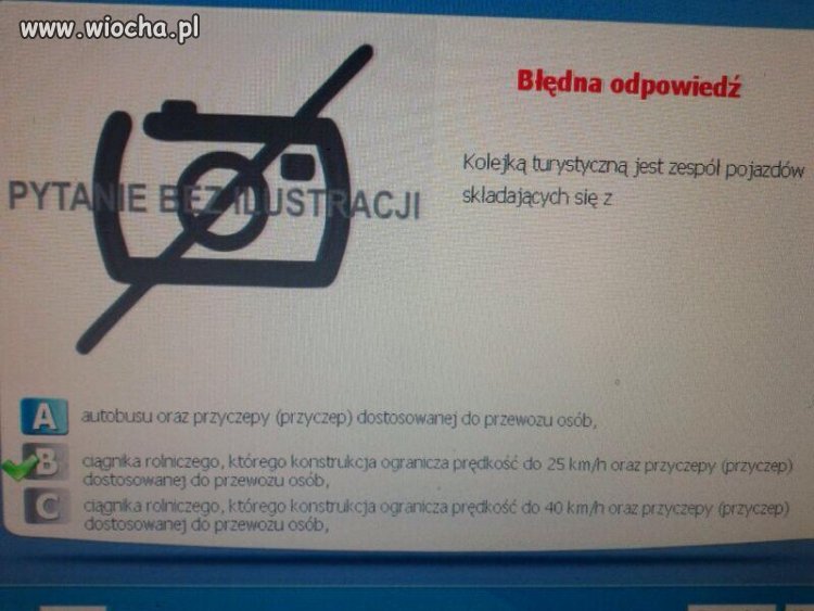 Pytanie z testu na prawo jazdy...