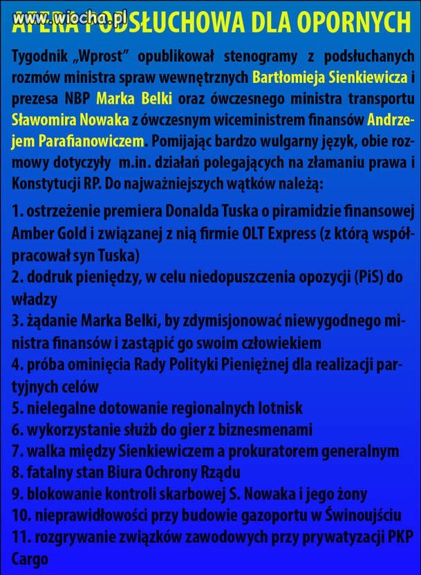 Oto co wynika z taśm podsłuchanych rozmów