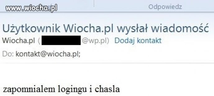 Zapomniał logingu i chasła