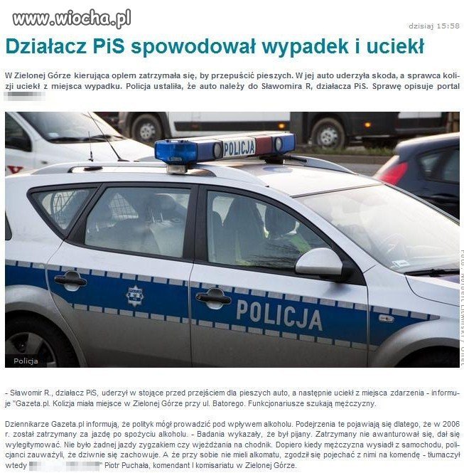 Nikt poważnie nie ucierpiał w tym przypadku