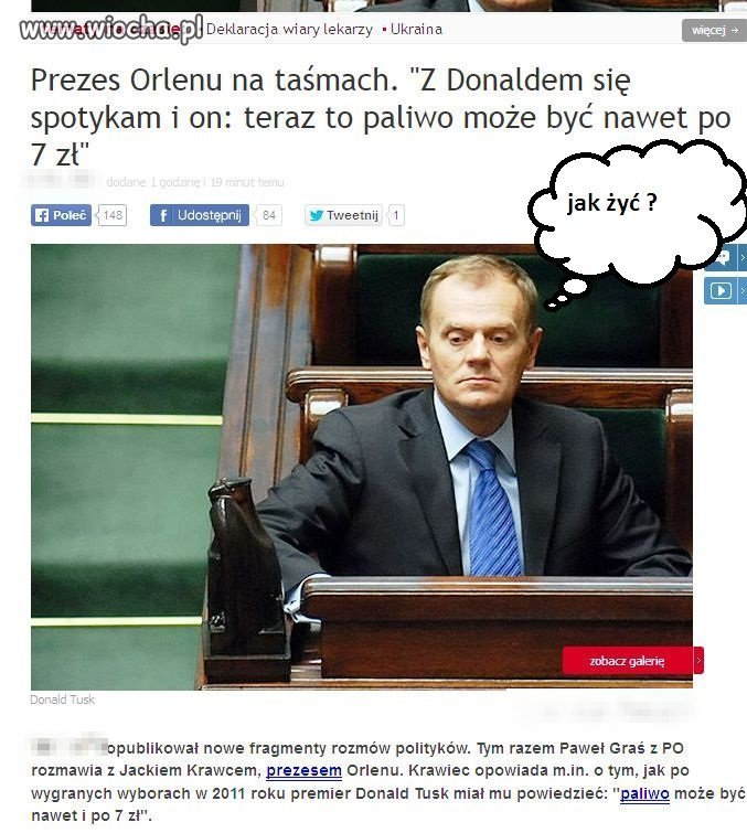 Premierku jak żyć? Moja ma się dobrze a wasza?