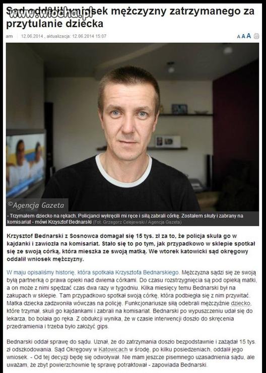 Ojciec nie może przytulić córki,
