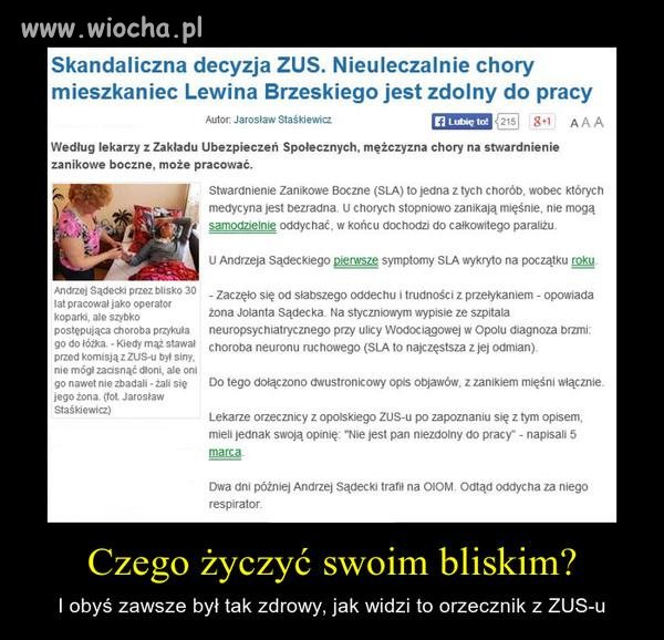 Nieuleczalnie chory facet według