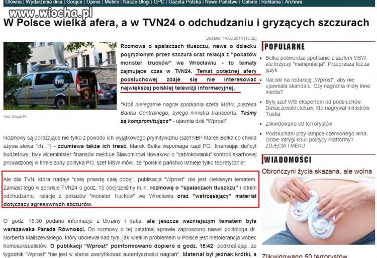 Reżimowa TV ma ważniejsze tematy 