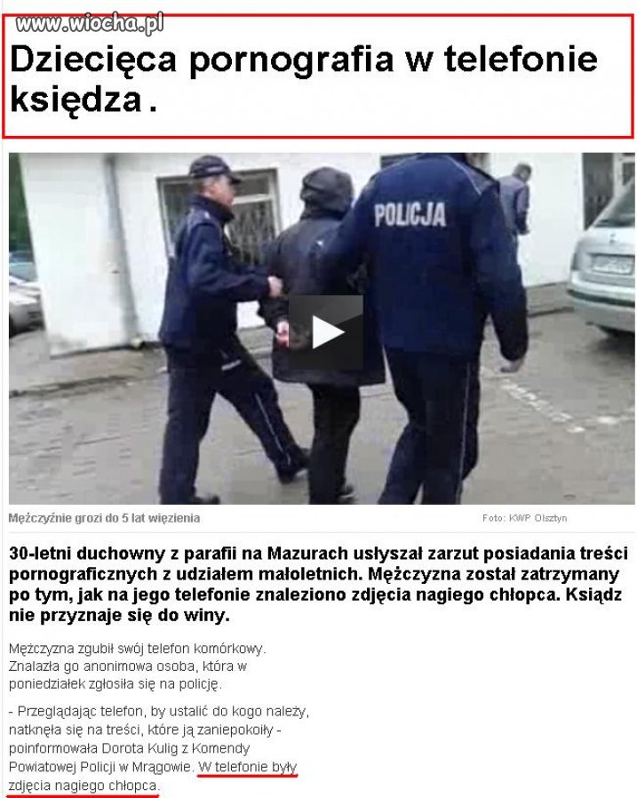 Księża pedofile wpadają zawsze przez przypadek...