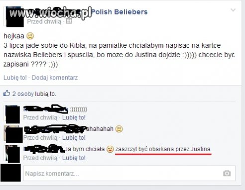Zaszczyt być obsikaną przez Justina...