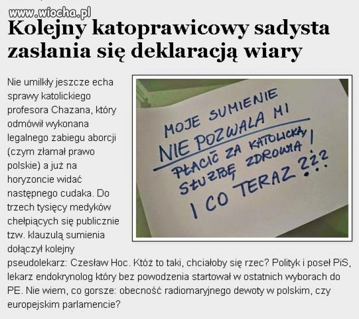 Następny mądry...