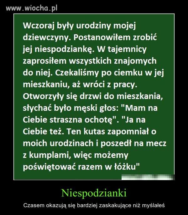 Ale przynajmniej niespodzianka się udała.