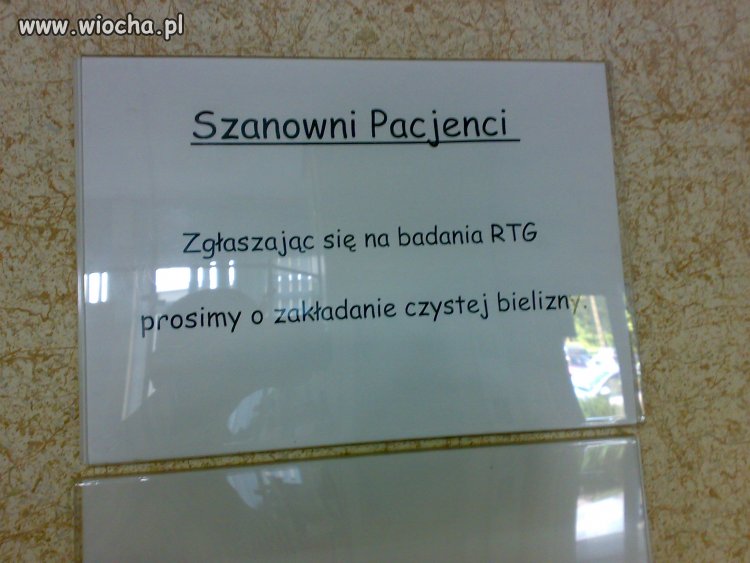 Pamietaj pacjencie! Przed wizytą umyj d.pe