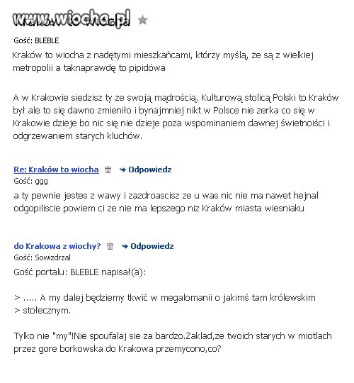 Warszawa o Krakowie