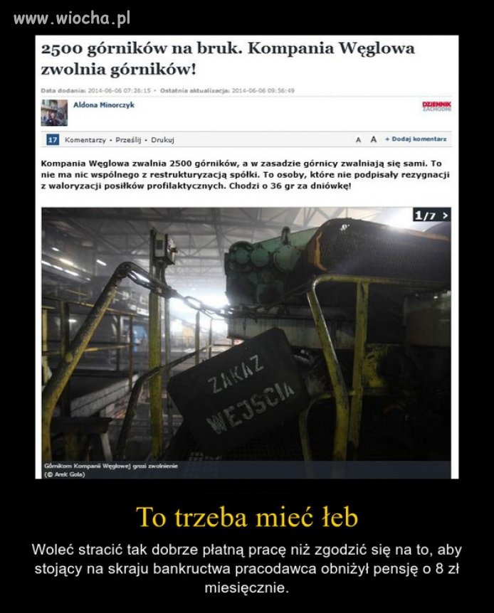 A zawsze miałem górników za normalnych ludzi