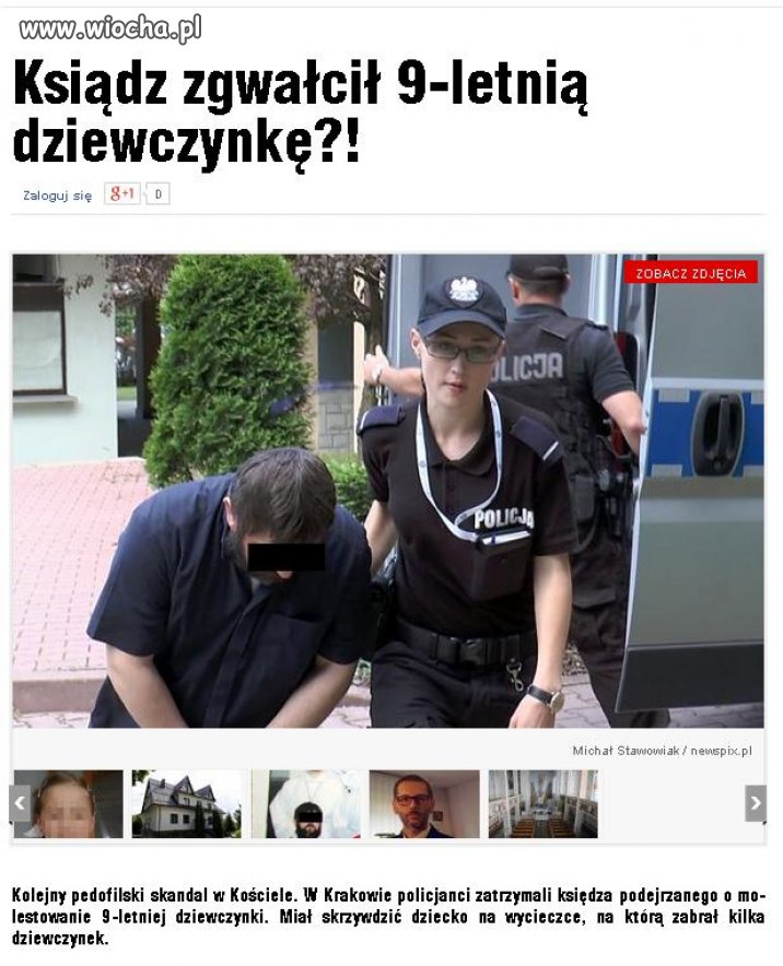 Kolejny zwyrodnialec w sutannie...