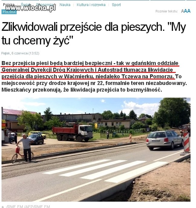 Bez przejścia piesi będą bardziej bezpieczni...