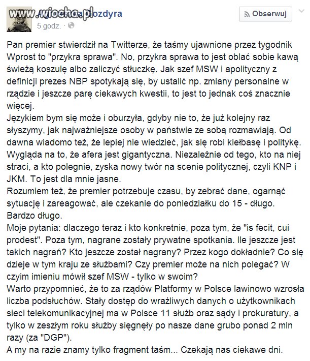 "Przykra sprawa..."