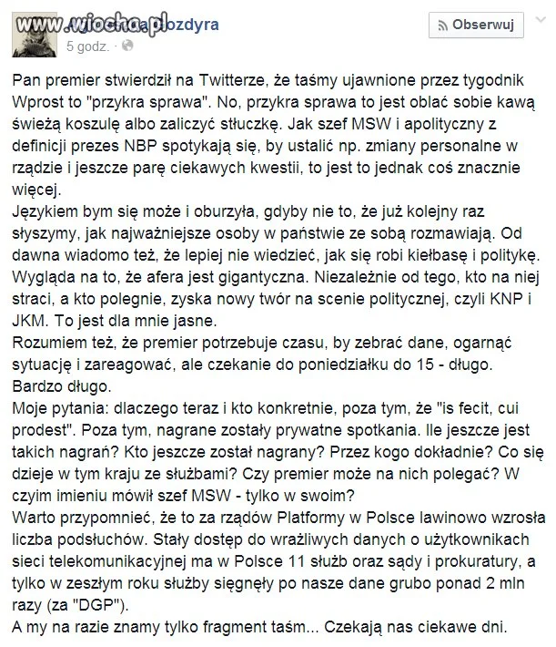 "Przykra sprawa..."