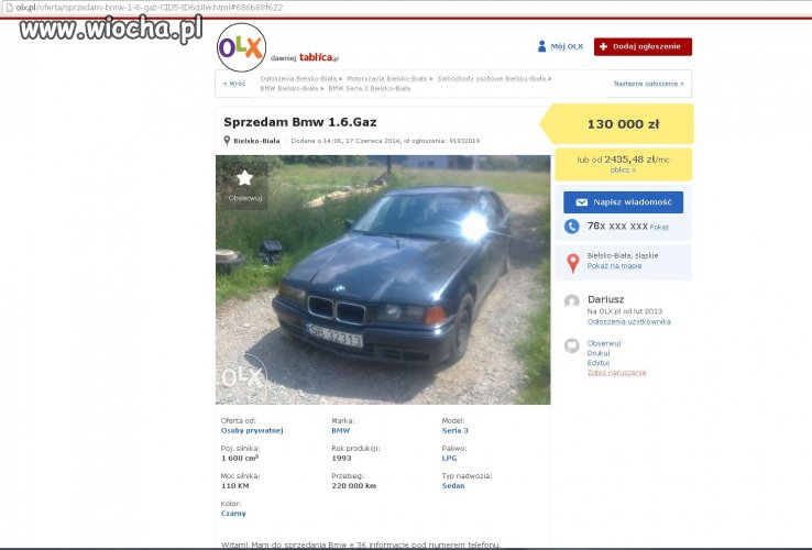 Sprzedam BMW 1.6 w Gazie 