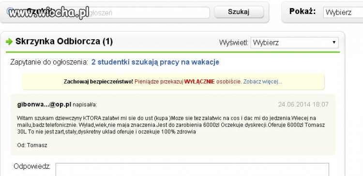 Pachnąca oferta pracy