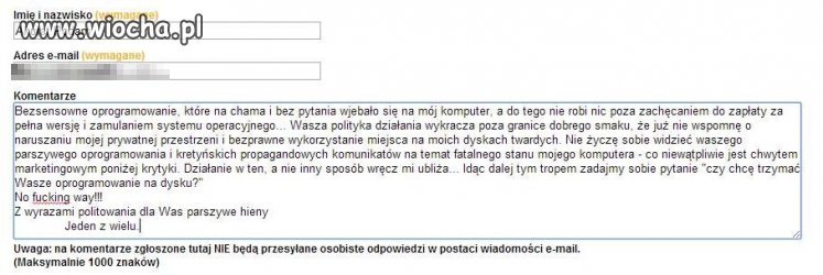 Opinia przesłana
