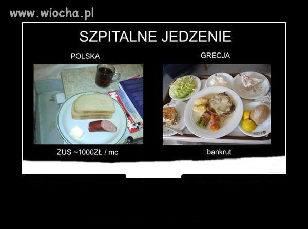Szpitalne jedzenie Polska VS Grecja 