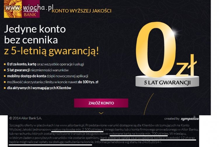 Wielkie 0 na 4 strony, a małymi literkami...cennik