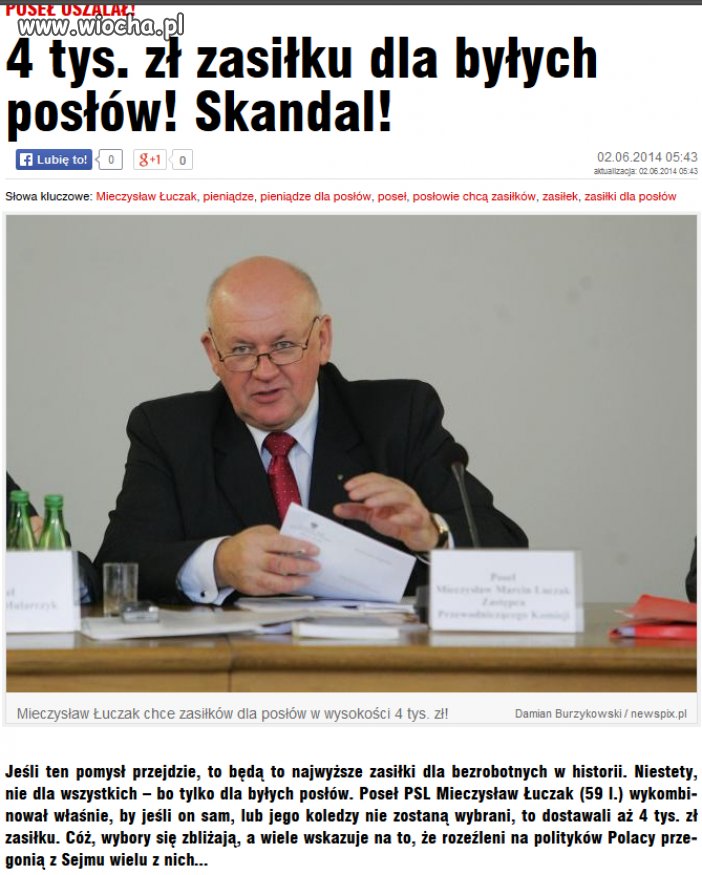 4 tysiące zasiłku dla byłych posłów. Niby za co?