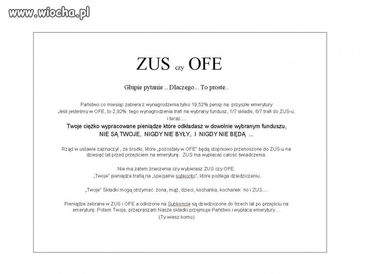 ZUS czy OFE