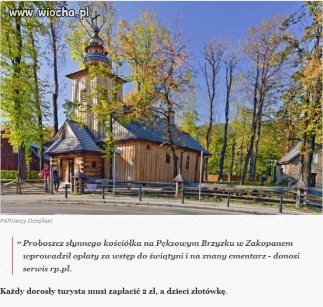 Opłaty za wejście do kościoła dla turystów