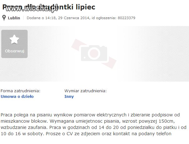 Wymagana umiejętność pisania...