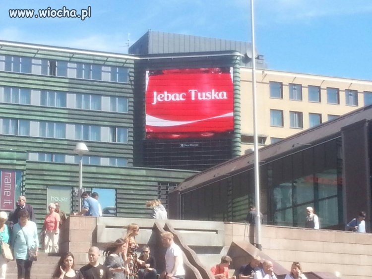 Telebim w centrum Oslo...