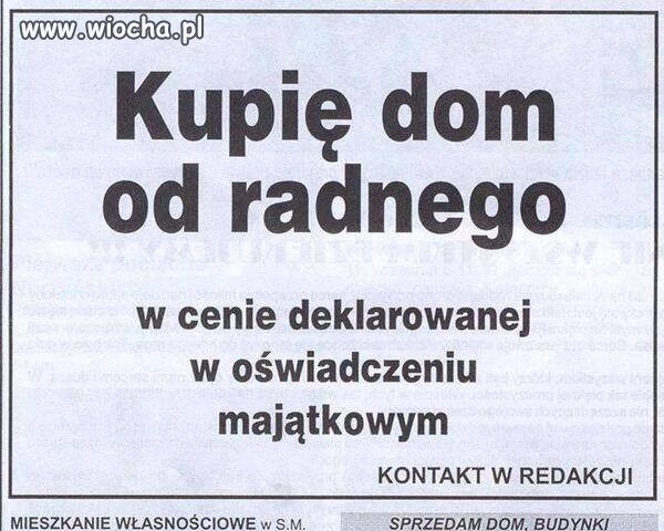 Kupię dom od radnego...
