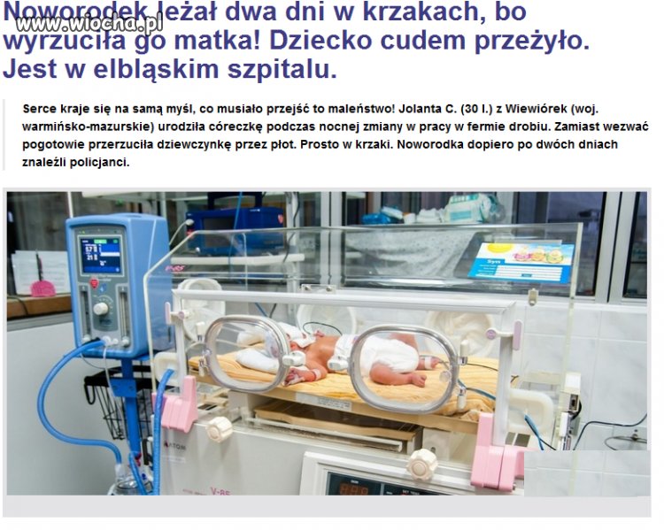 ,,KOchajaca"matka wyrzuciła noworodka za płot.