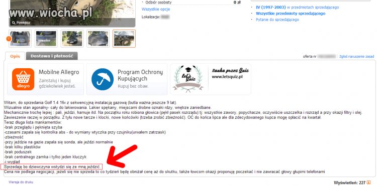 Dziewczyna wstydzi się ze mną jeździć 