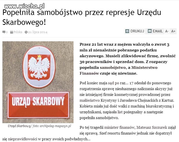 Urzędy Skarbowe utrzymywane z pieniędzy podatników