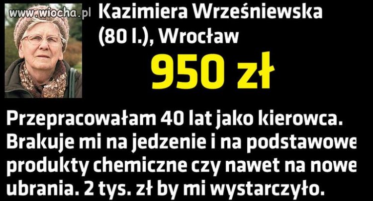 Tak Państwo dba o nas na starość...