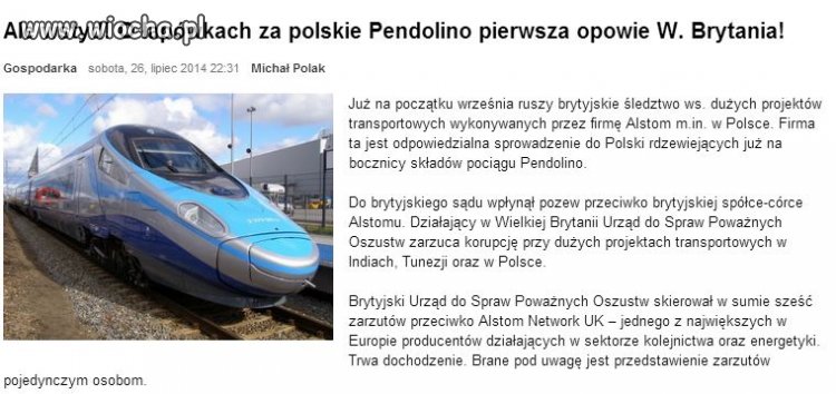 Brytyjczycy powiedzą nam o łapówkach za pierdolino