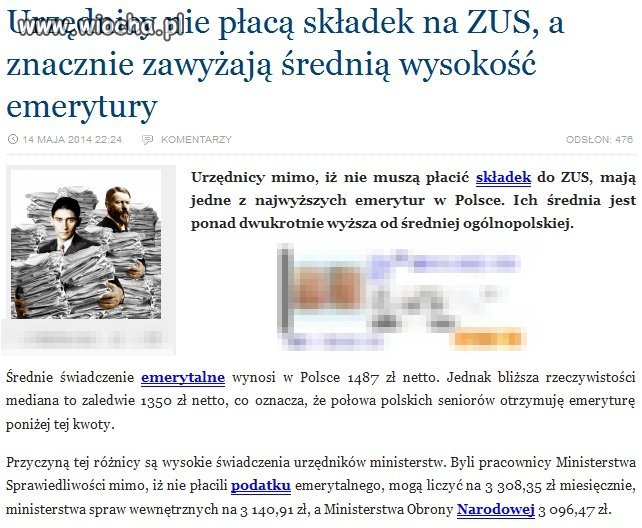 Składek nie płacą, ale emerytury będą mieli