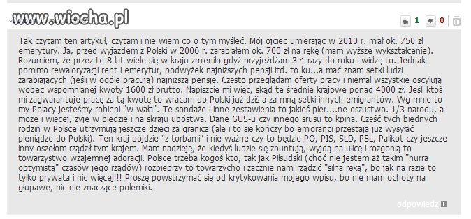 Wg najnowszego art. Pokolenie 1600